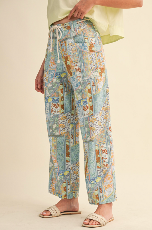 Athena Patchwork Wide Leg Pants