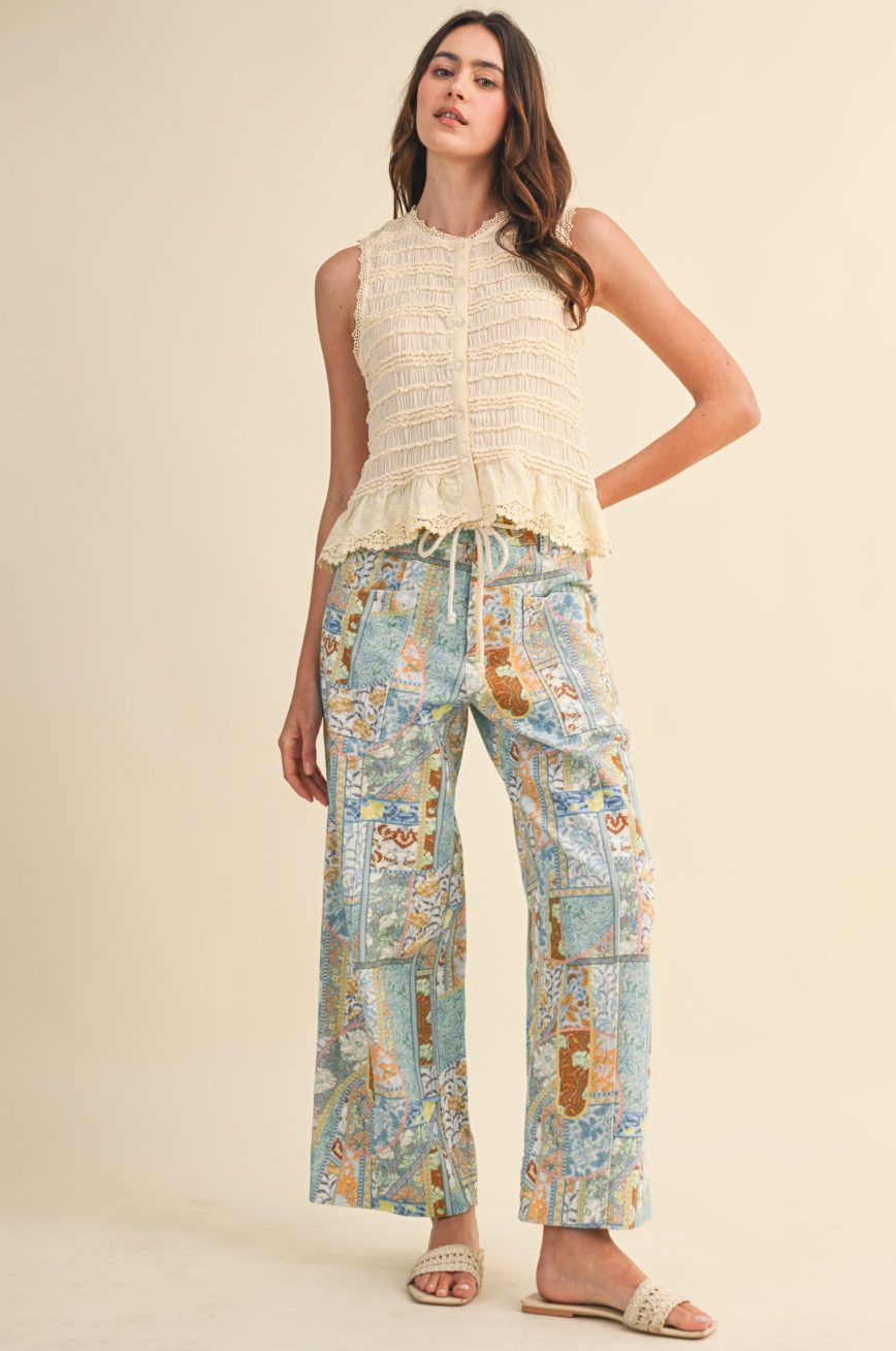 Athena Patchwork Wide Leg Pants