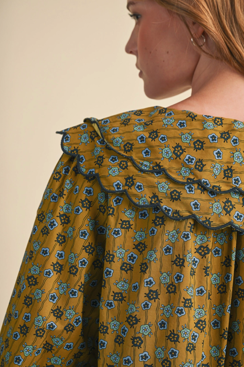 Sage Floral Blouse