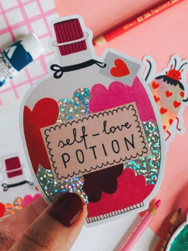 Self Love Potion Glitter Sticker