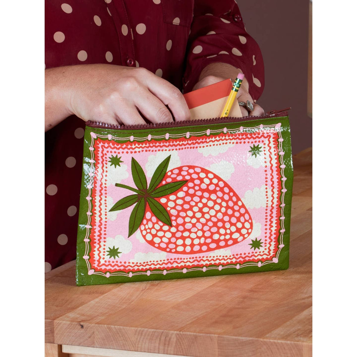Strawberry Clouds Zipper Pouch