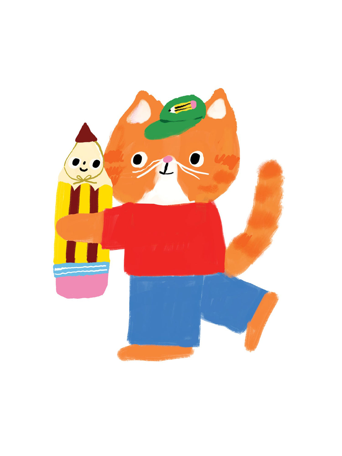 Cat and Pencil Besties Vinyl Sticker