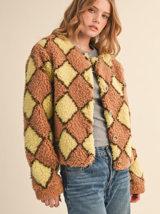Argyle Shearling Jacket