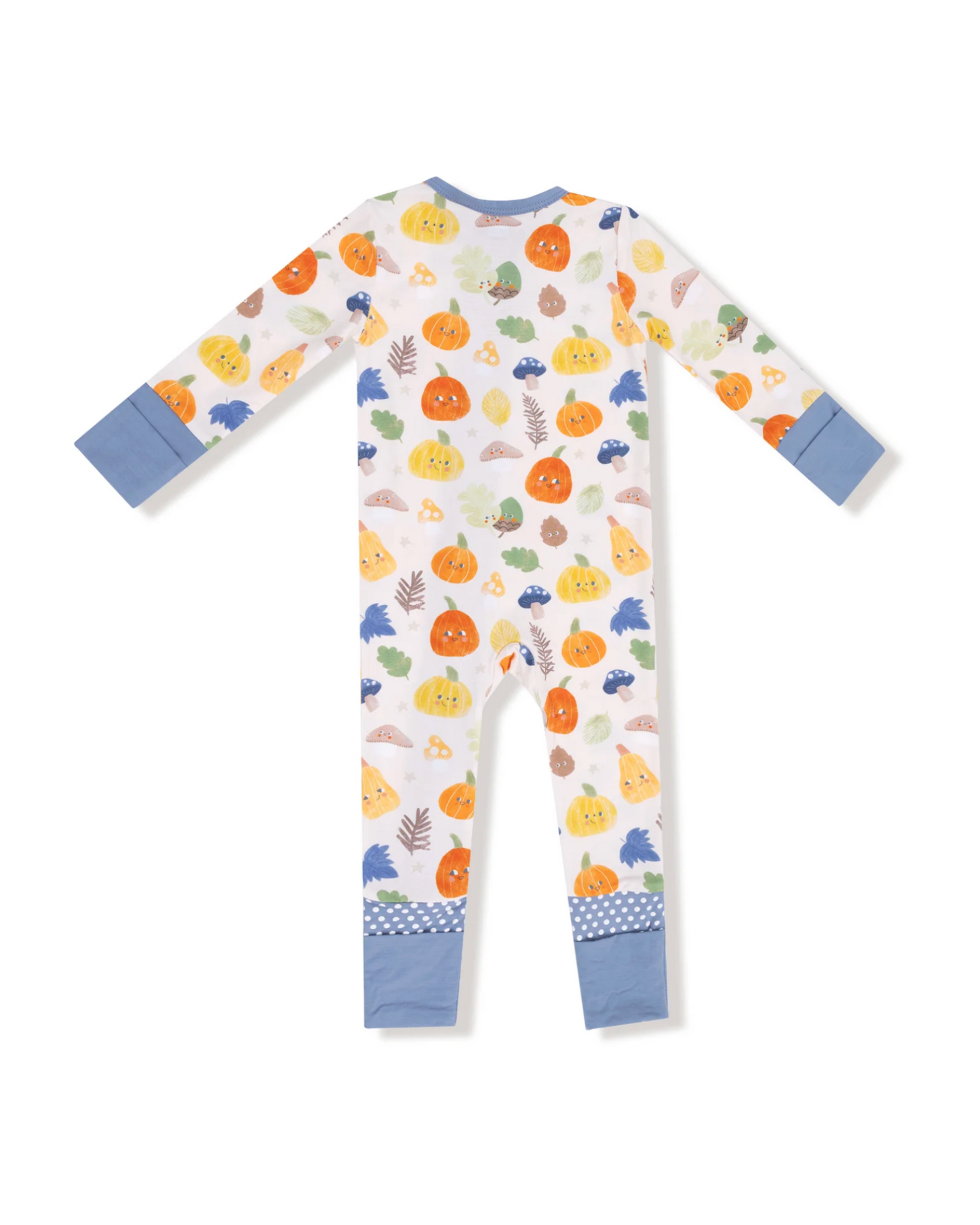 autumn pumpkins zipper footie