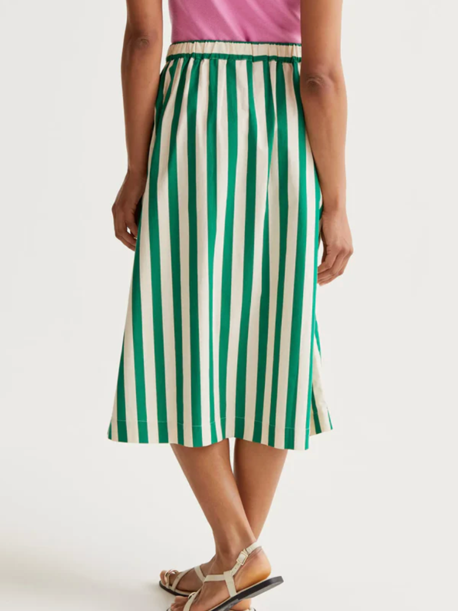 bamboo striped midi skirt
