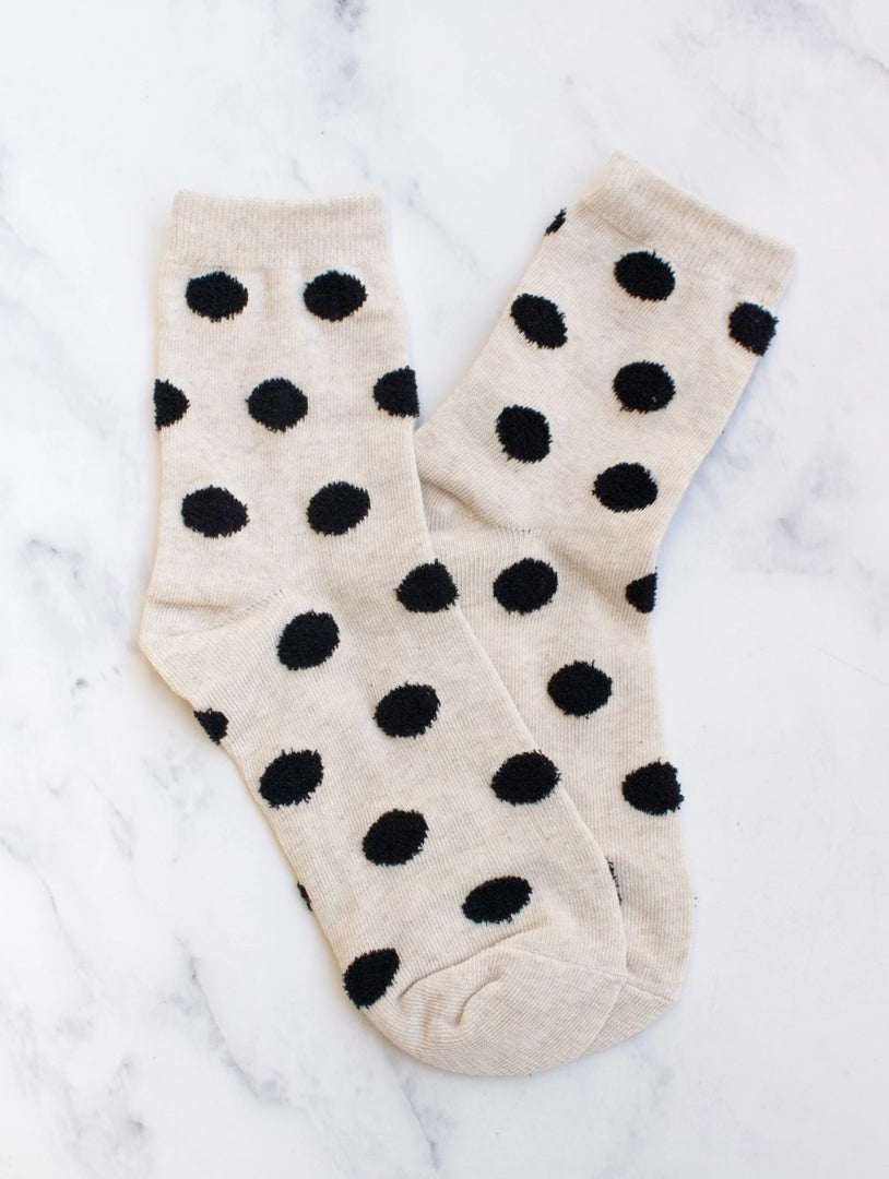 Beige Polka Dot Socks