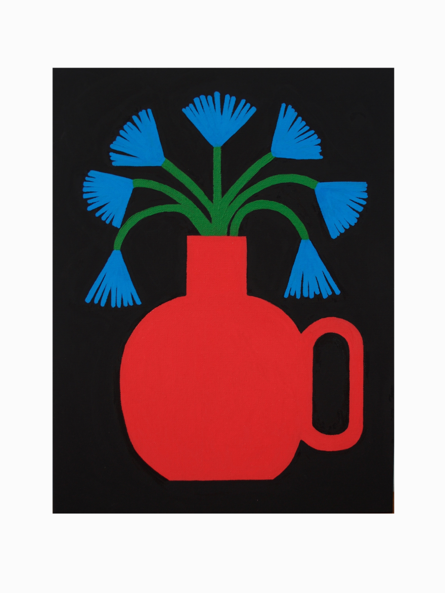blue flowers art print