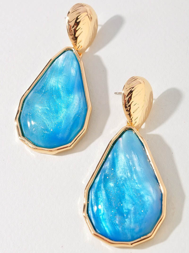Blue Shimmer Teardrop Earrings