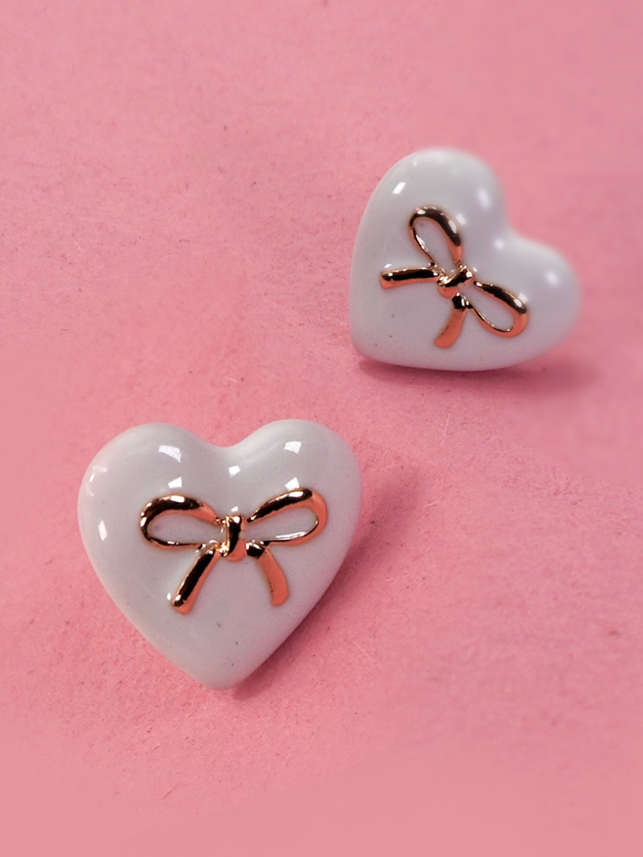 bow heart studs