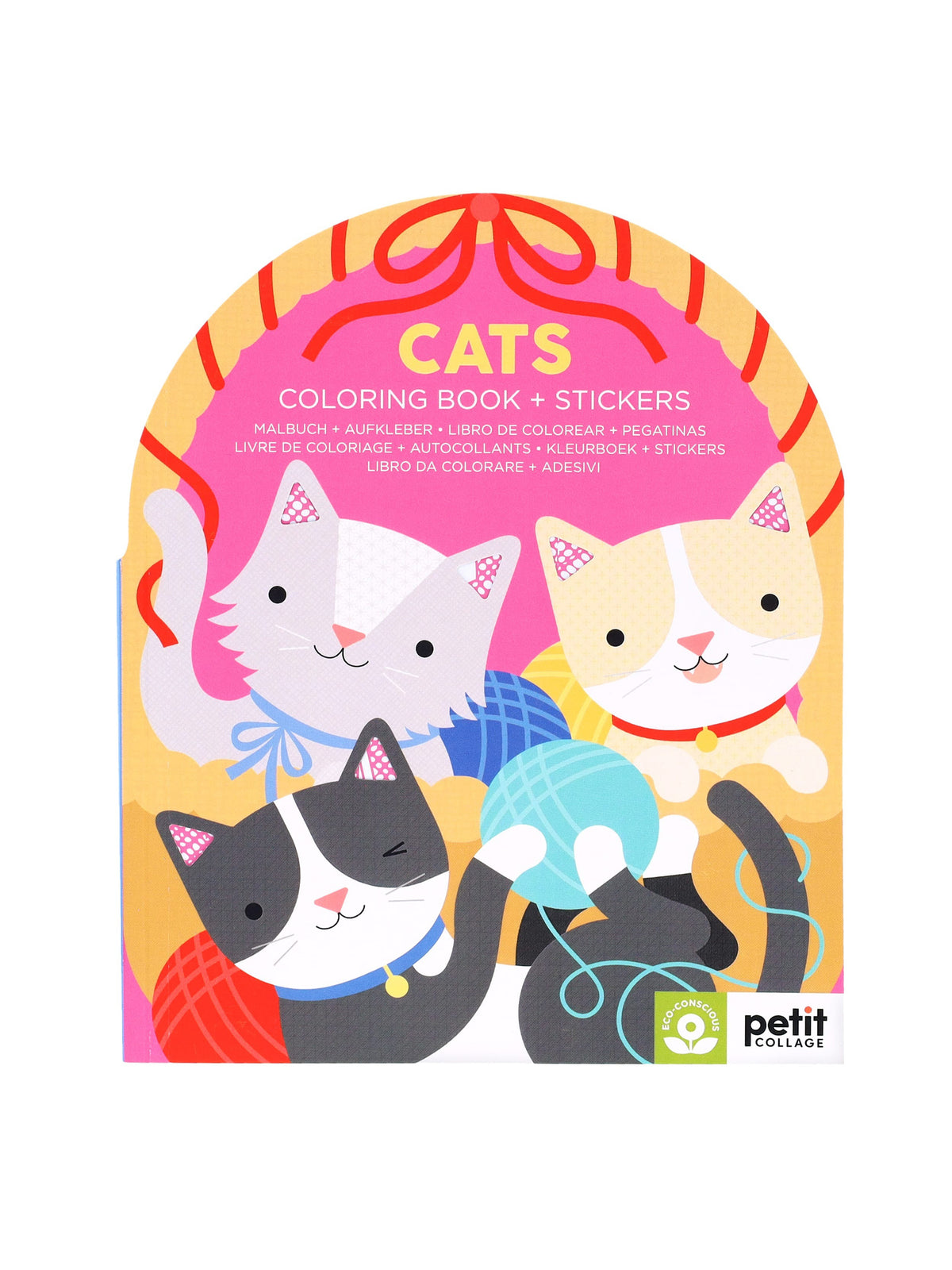 Cats Coloring Book + Stickers