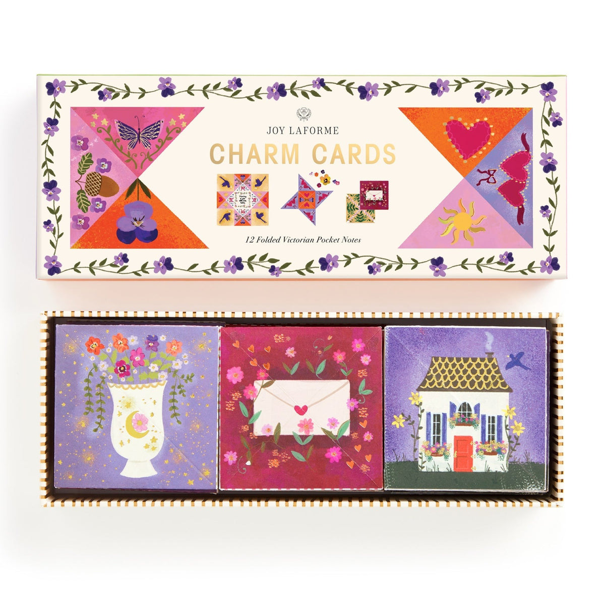 Charm Cards 12 Folded Victorian Pocket Notes