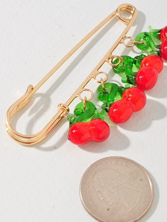 cherry brooch