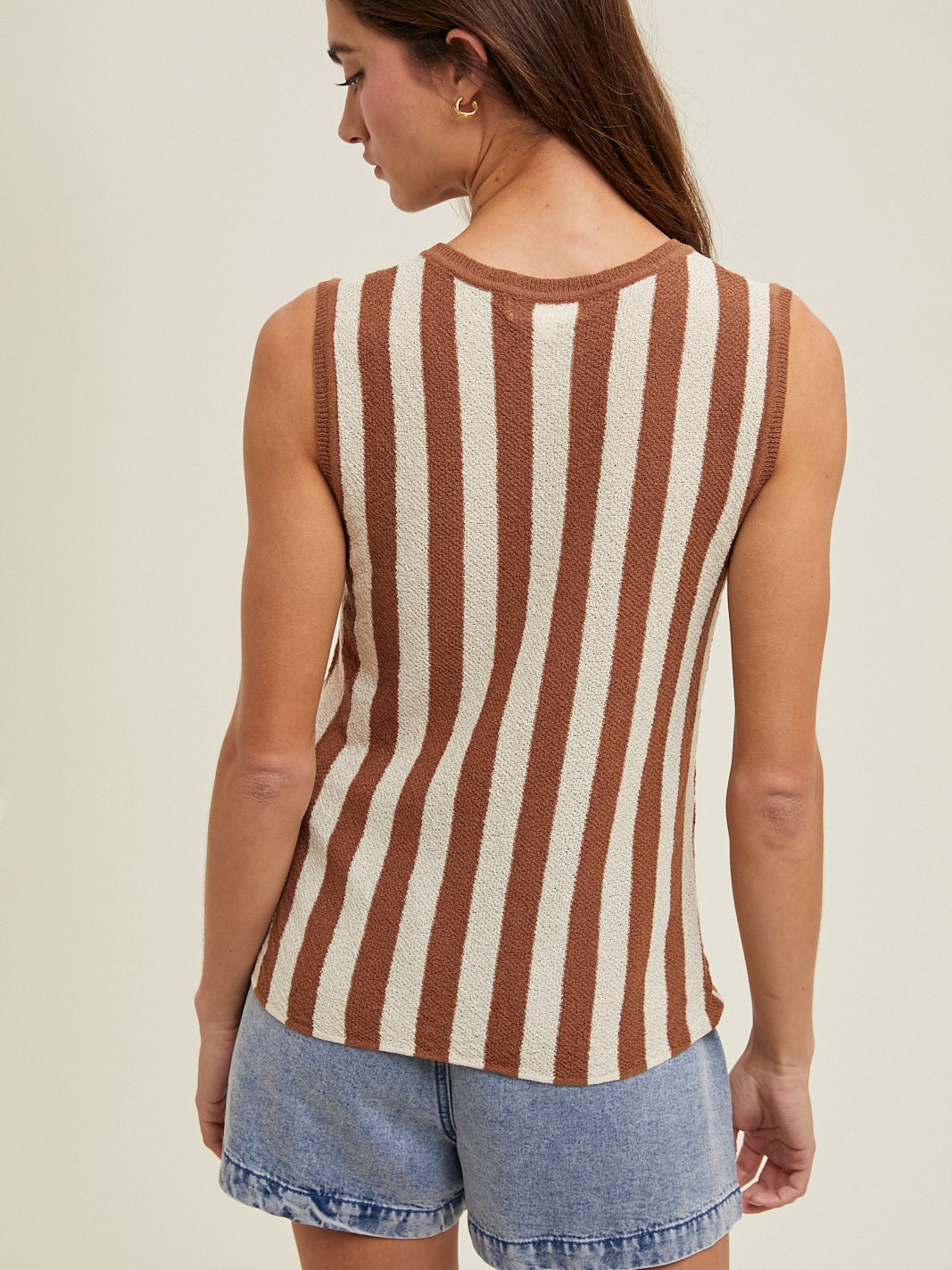 Choco Stripe Sweater Tank