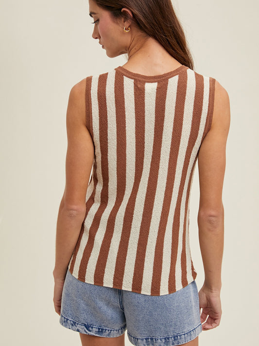 Choco Stripe Sweater Tank