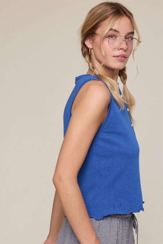 Coastal Lettuce Hem Sweater Tank
