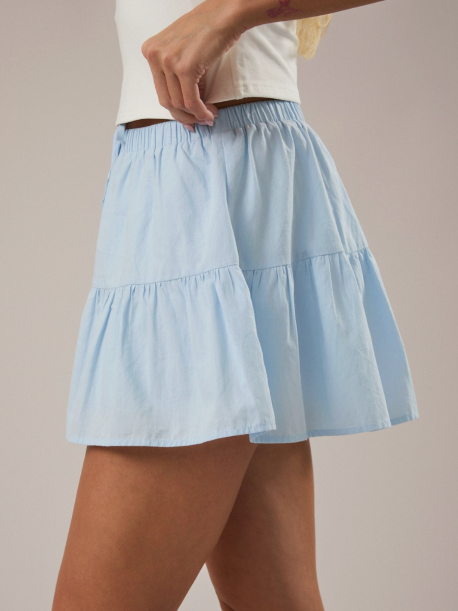 cornflower tiered skort