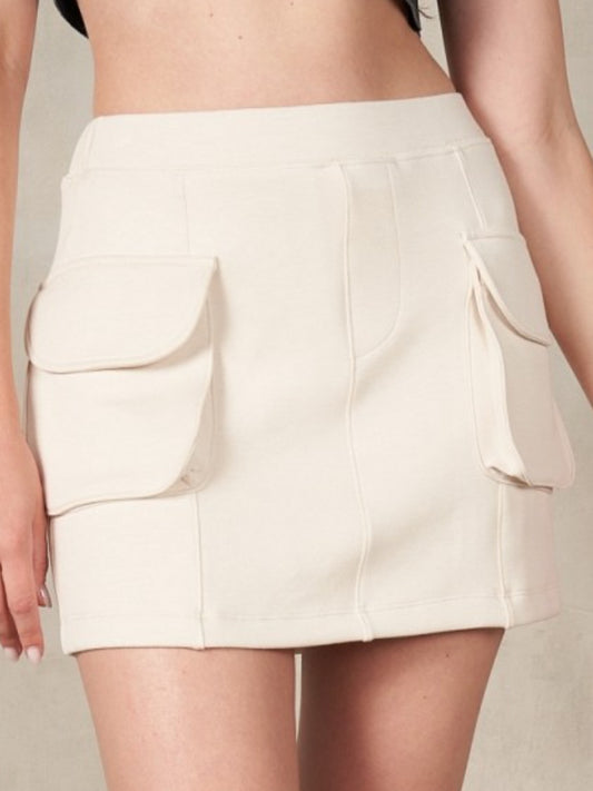 cream stevie cargo skirt
