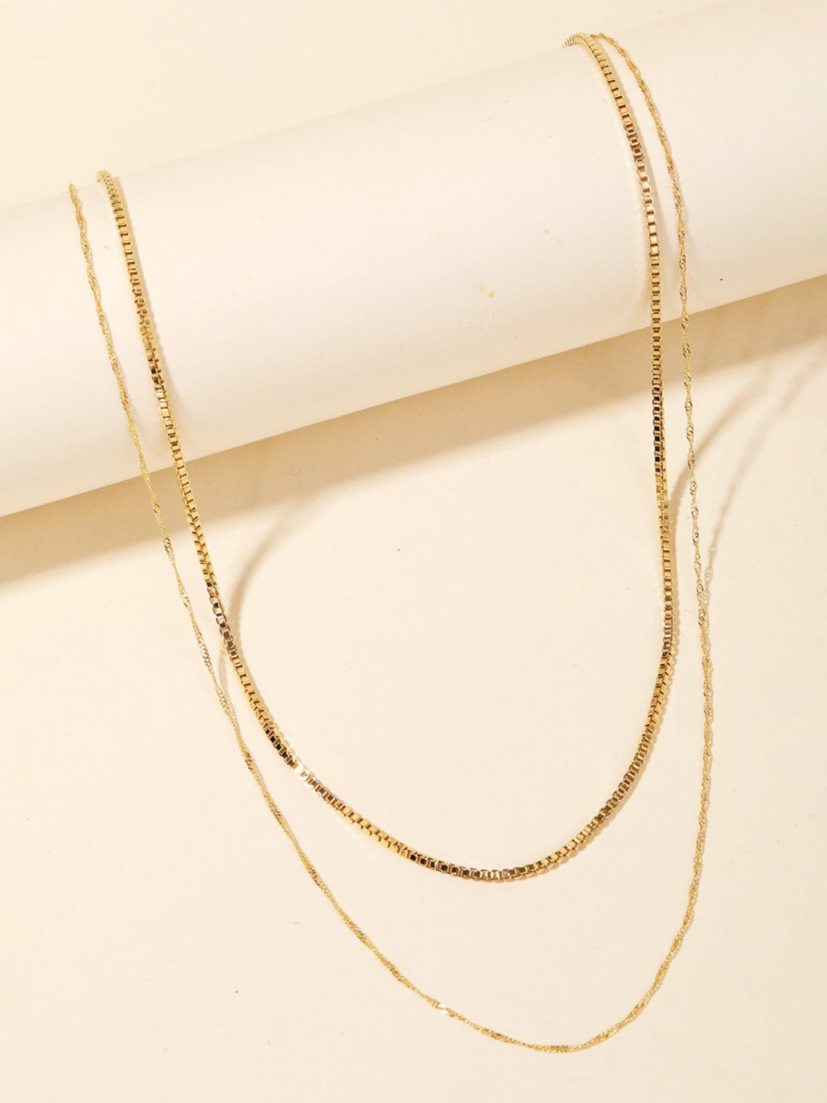 Women's Layered Box Chain Necklace