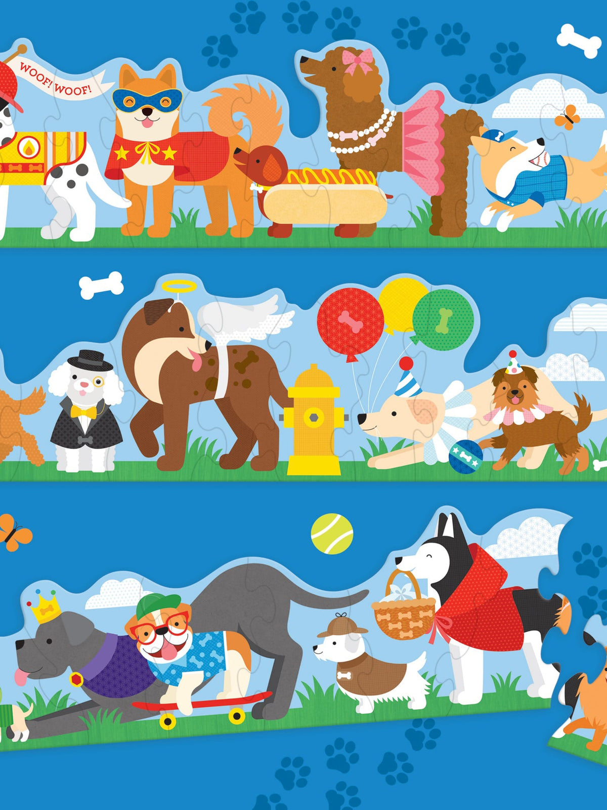 Dog Parade Shaped Floor Puzzle