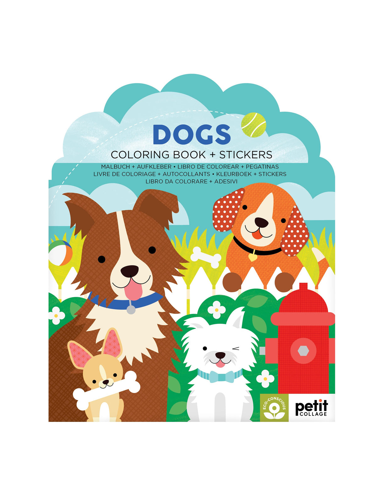 Dogs Coloring Book + Stickers