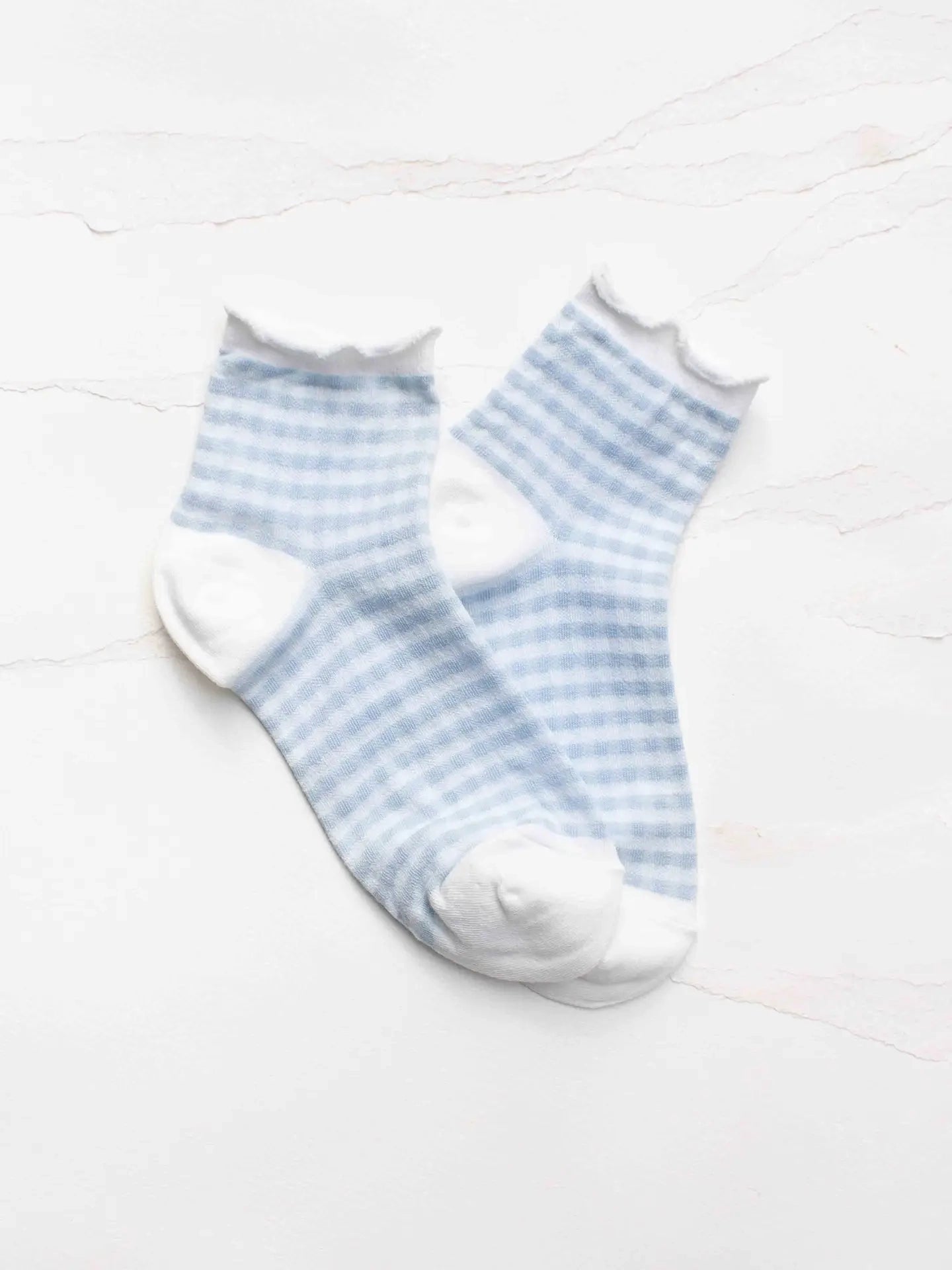 Dorothy Gingham Ruffle Socks