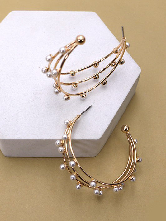 Ella Pearl Hoop Earrings