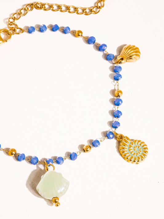 elowen 18k gold-plated beaded bracelet