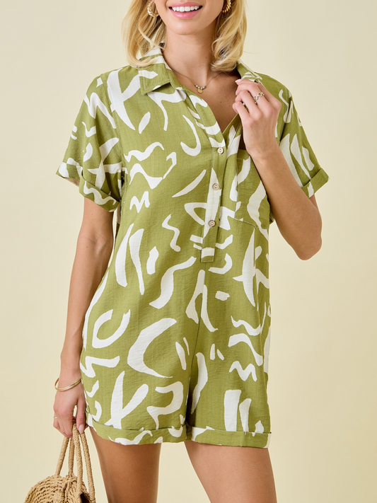 fern abstract romper