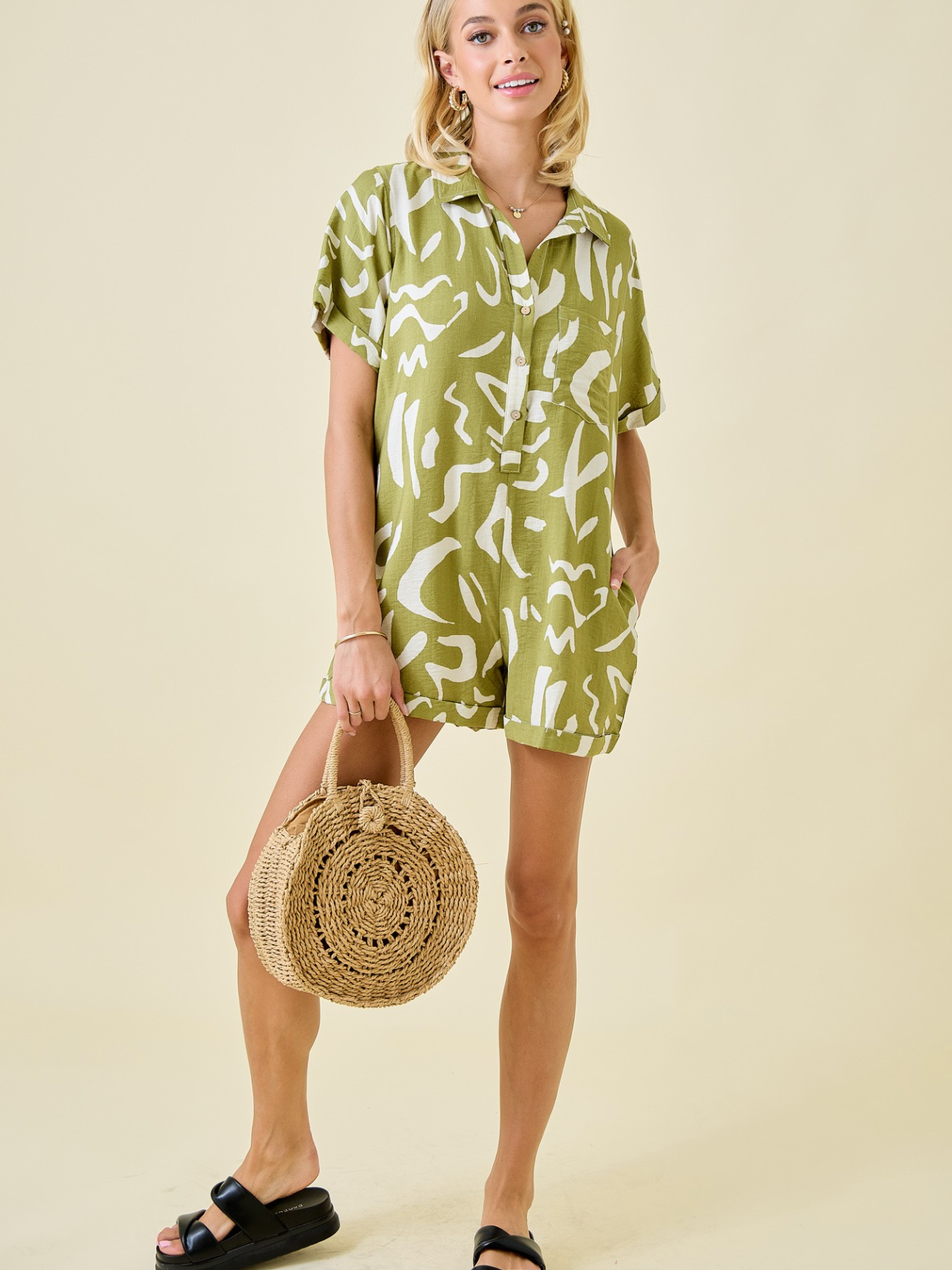 fern abstract romper