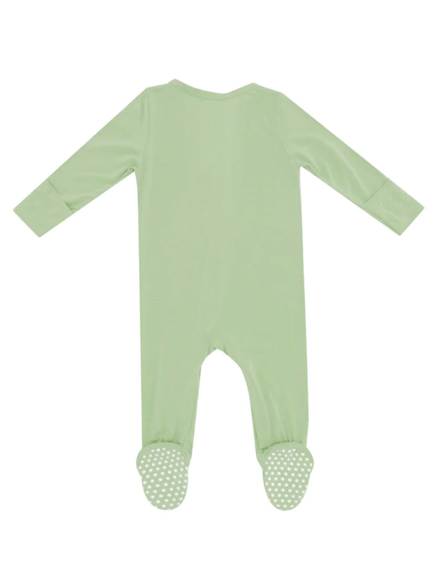 foam green zipper footie