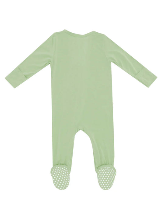 foam green zipper footie