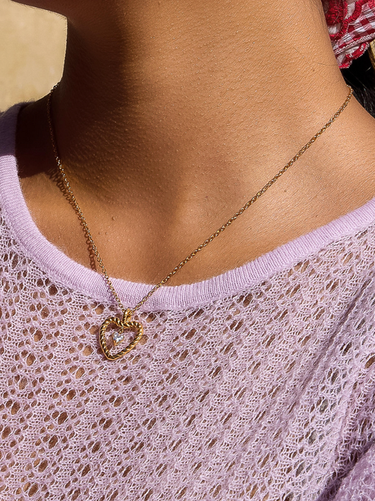 freya 18k gold-plated heart necklace
