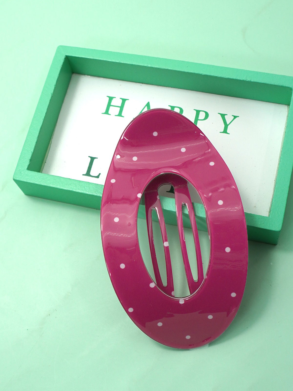 Fuscia Flat Oval Hair Claw Clip