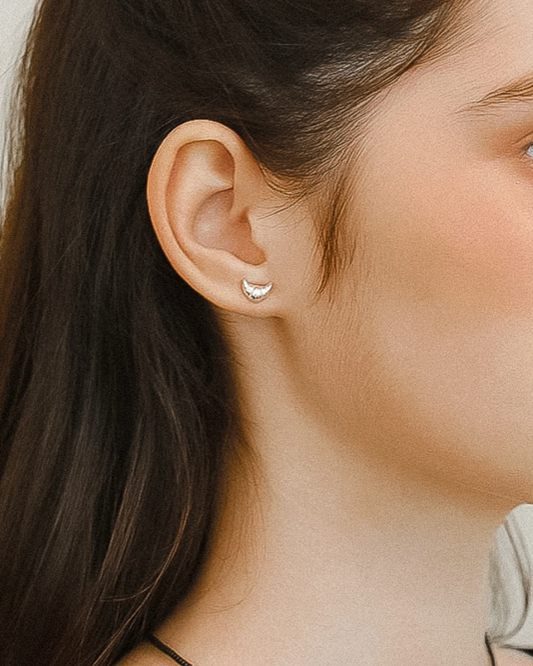 gaëlle 18k gold-plated croissant stud earrings