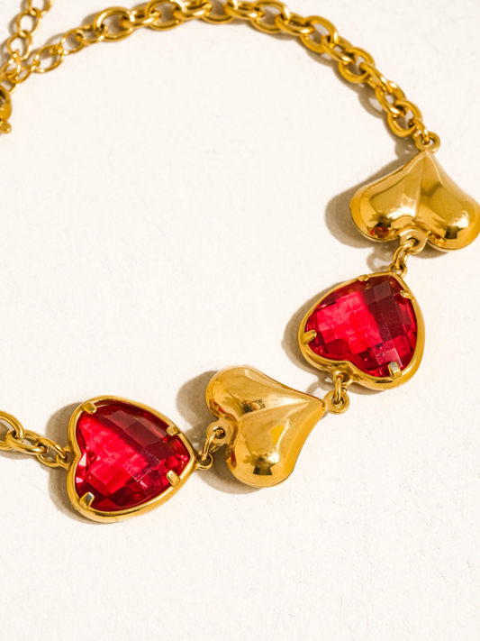 gemalyn 18k gold-plated heart bracelet
