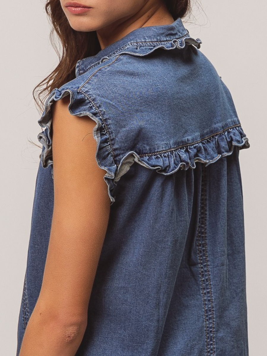genevieve denim mini dress