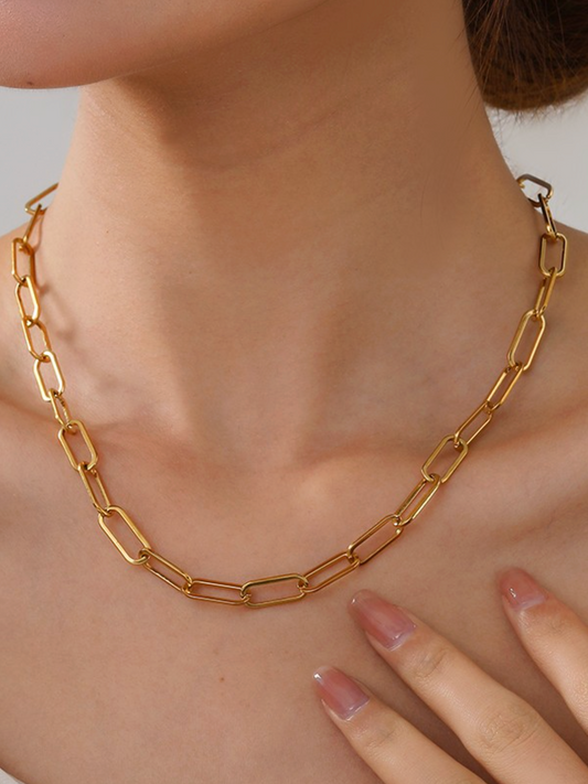 gold paperclip chain necklace