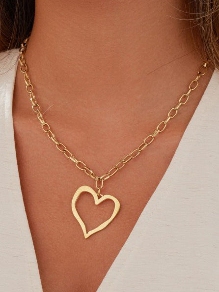 Gold Suzy Heart Necklace