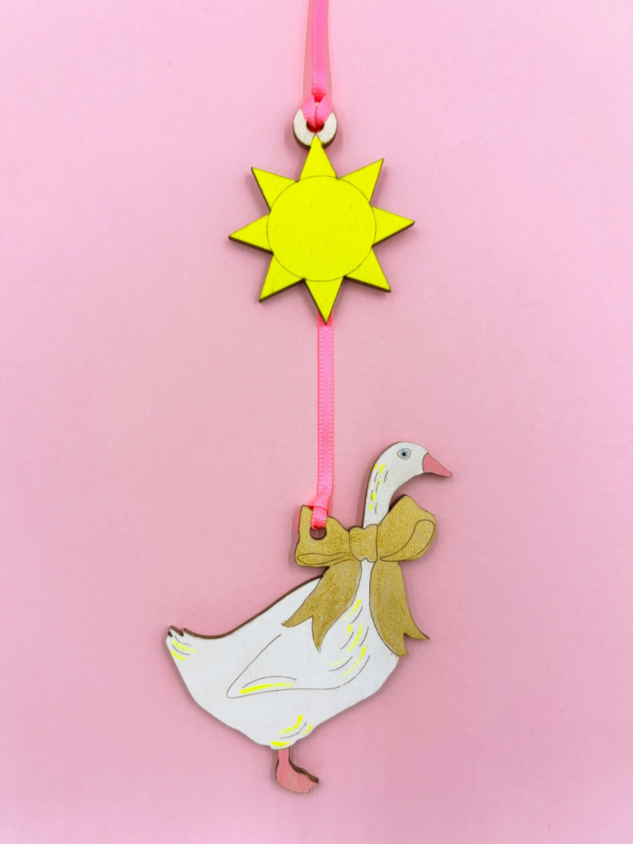 goose wooden ornament