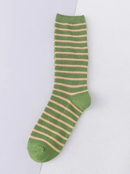 grassy striped socks