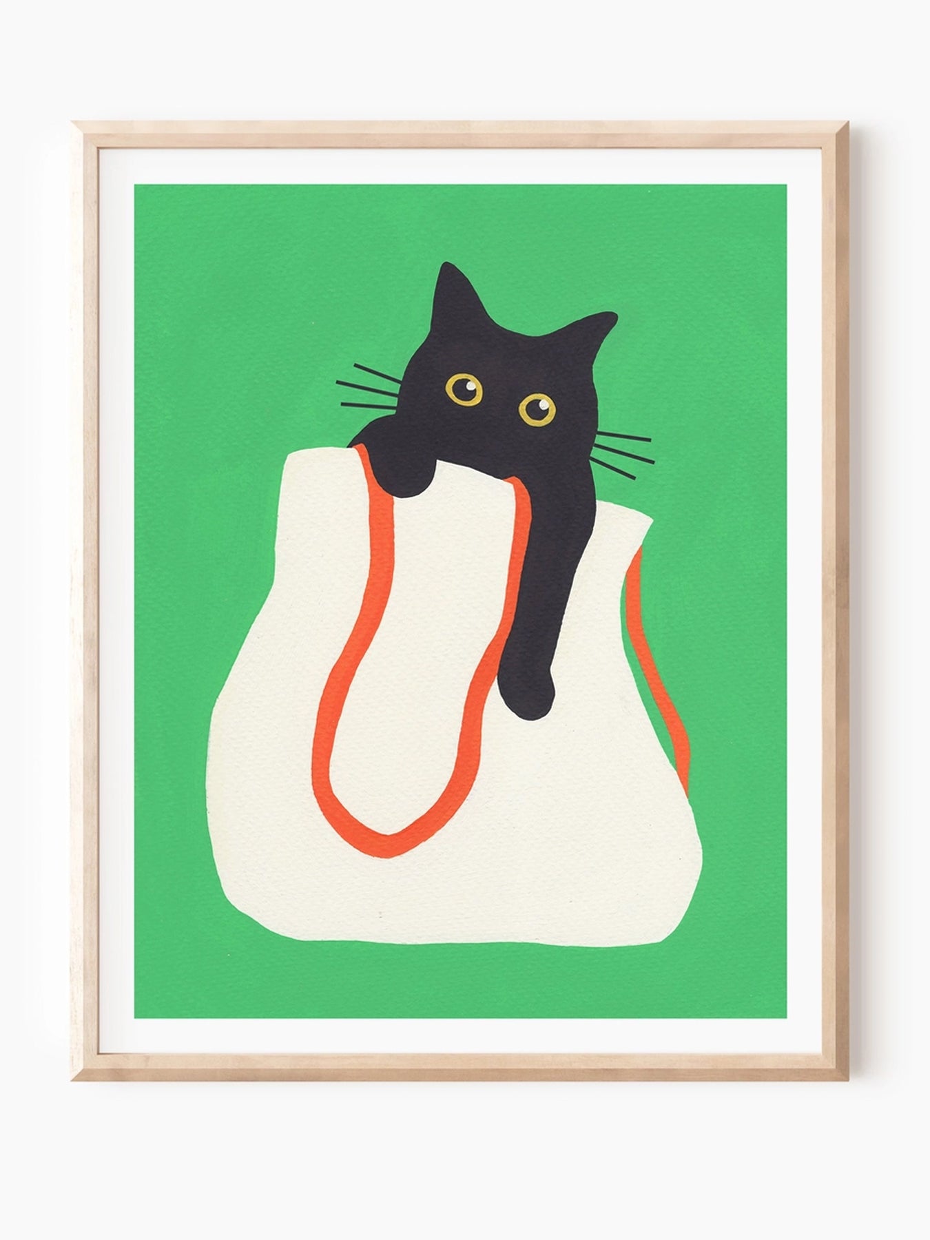 Black Cat in a Bag 8x10 Art Print