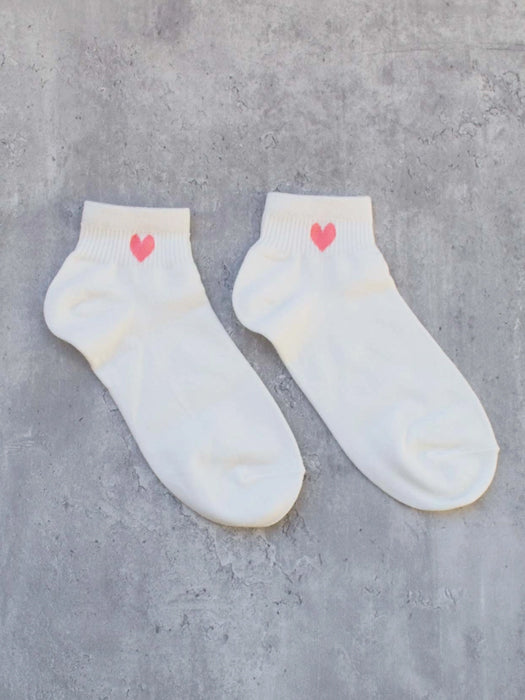 Pink Heart Ankle Socks