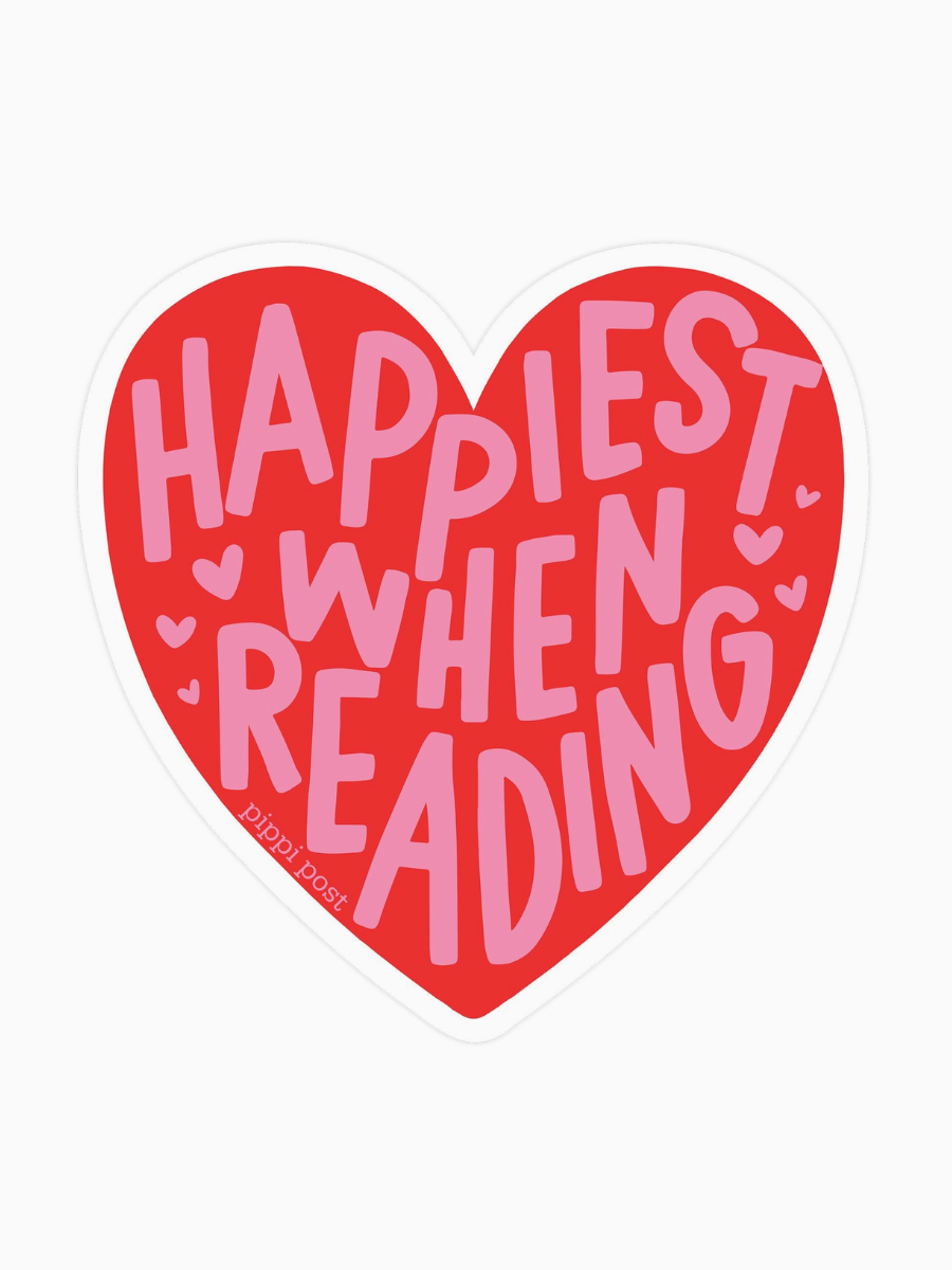 happiest when reading sticker