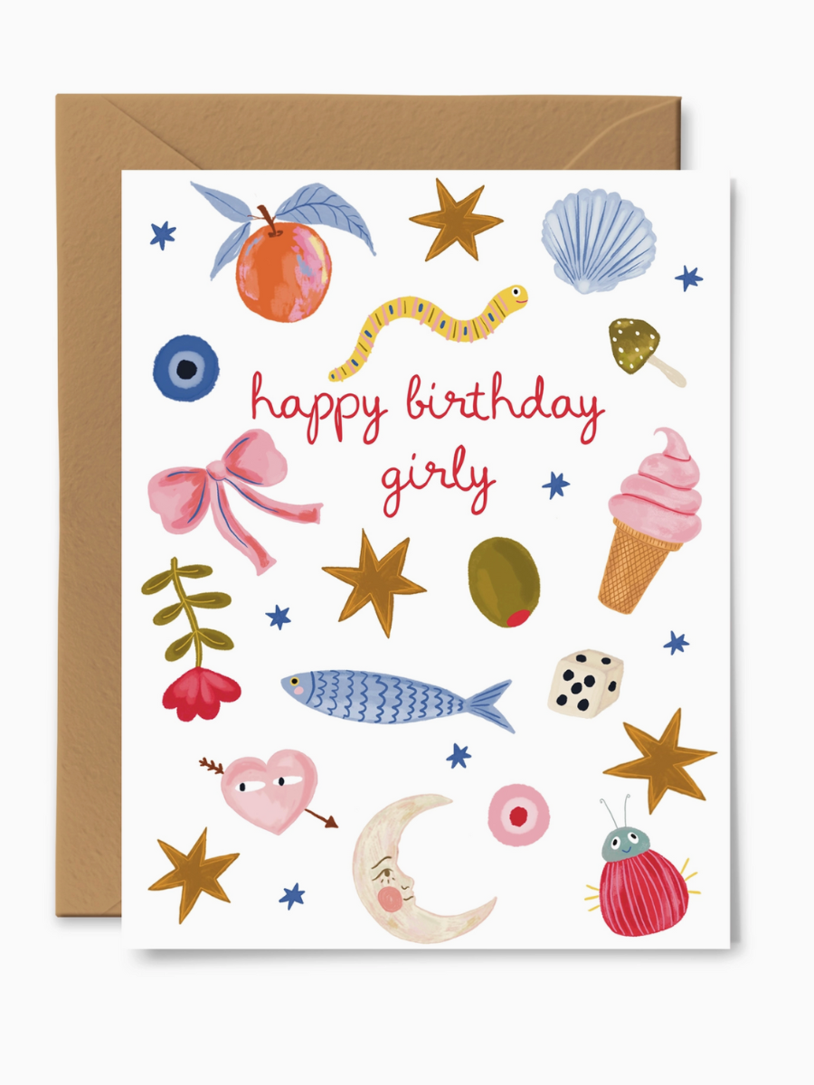 happy birthday girly card