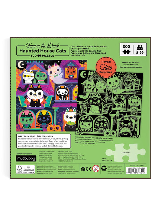 Haunted House Cats 300 Piece Glow in the Dark Puzzle