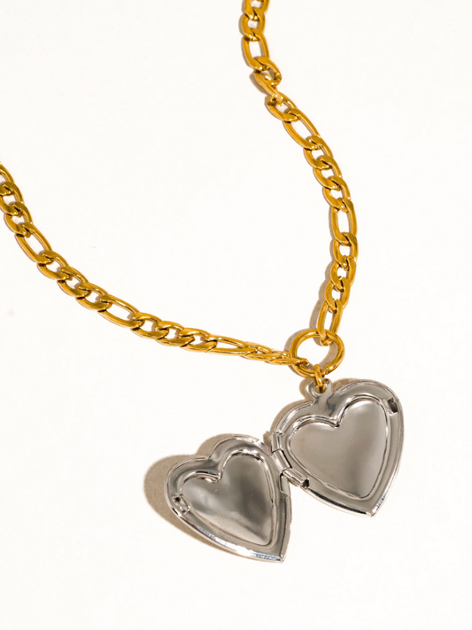 heidi 18k gold-plated locket necklace