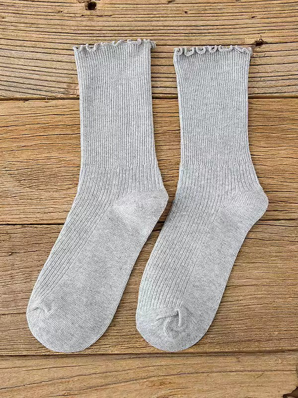 Gray Ruffle Socks