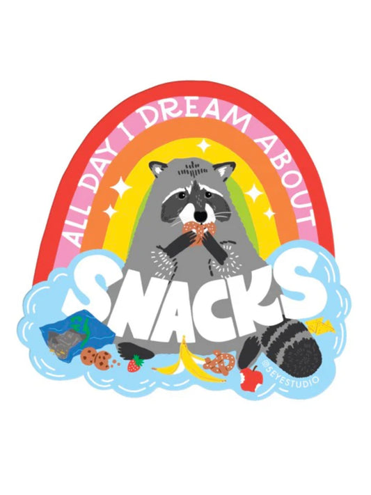 i dream about snacks raccoon sticker