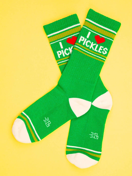I Heart Pickles Gym Crew Socks