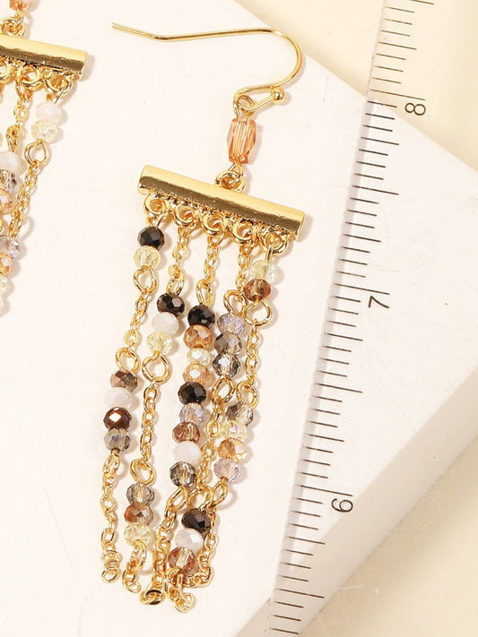 isla beaded fringe earrings